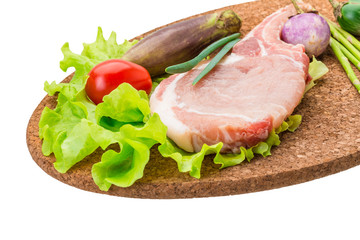 Raw t-bone steak
