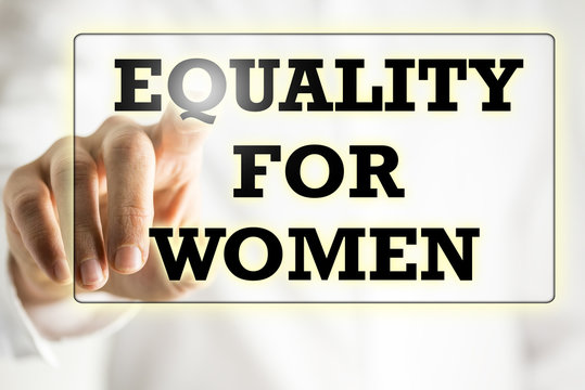 Equality For Woman sign on a virtual screen