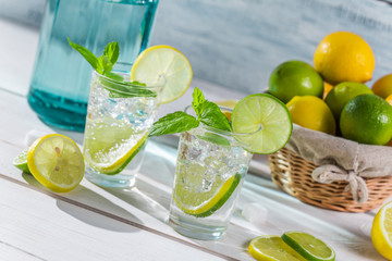 Cold drink made of citrus fruit with sugar