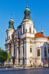 Fototapeta na wymiar St. Nicholas church at Old Town Square, Prague