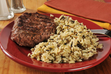 Hamburger and wild rice