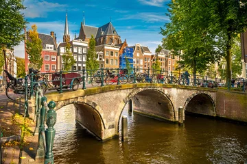 Fotobehang Amsterdam stadsgezicht © sborisov