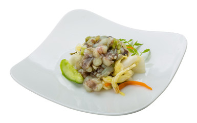 Raw octopus salad
