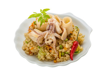Fried rice with calamari