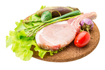 Raw t-bone steak