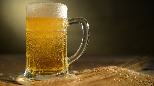 Bubbles And Foam In Beer With Malt