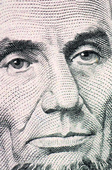 The face of Lincoln the dollar bill macro
