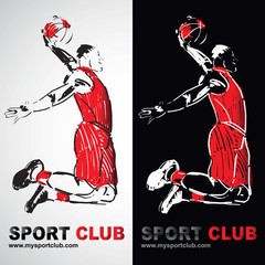 joueur de basket basketteur basketball ballon sport club logo © Kocka