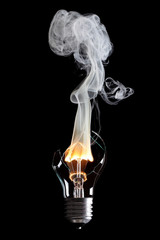 bulb and fire