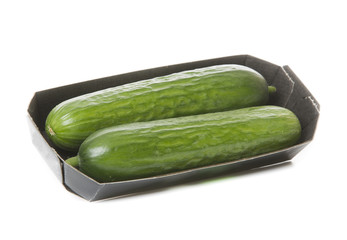 Fresh snake cucumber isolated on white background
