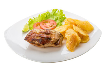 Grilled pork with potato