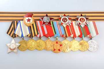 Medals and orders of Great Patriotic war and Saint George Ribbon