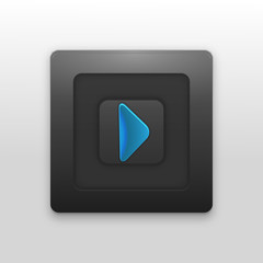 Black Button with the play icon for your project
