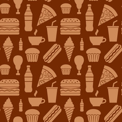 fast food seamless pattern