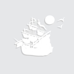 paper pirate ship decal