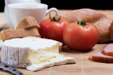 blue cheese ham tomato and bread rools
