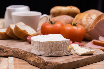 blue cheese ham tomato and bread rools