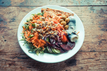 Fish and salad
