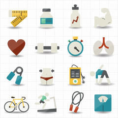 Fitness and healthcare icons