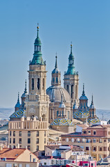 Fototapeta na wymiar Our Lady of the Pillar Basilica at Zaragoza, Spain