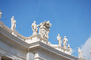Low angle view of statues at St. Peter's Square, Vatican City