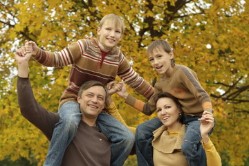 Fototapeta premium Portrait of happy family relaxing