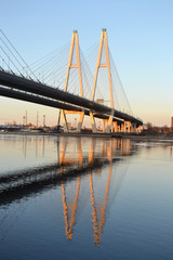 Obraz na płótnie Canvas Cable-Stayed Bridge in St.Petersburg