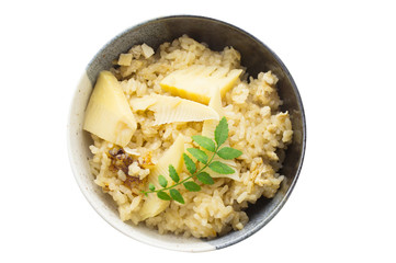 Steamed rice and Bamboo shoot called 
