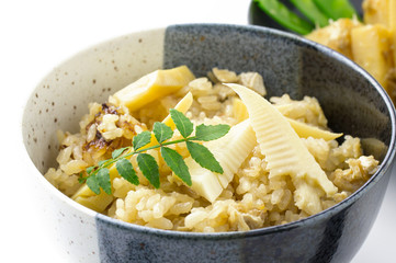 Steamed rice and Bamboo shoot called 