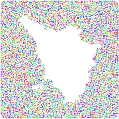 Map of Tuscany - Italy - into a square icon