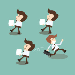 business man move for success in life