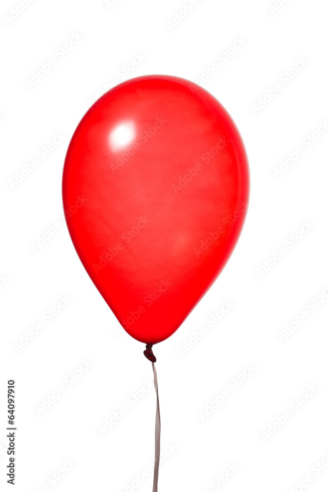 Wall mural red balloon, isolated on white