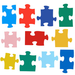 Fototapeta premium set of different colored puzzle pieces