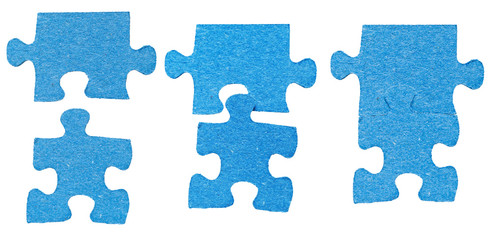 process of connecting of two jigsaw puzzle pieces