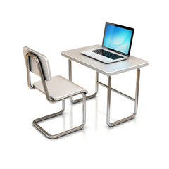 laptop school desk and chair
