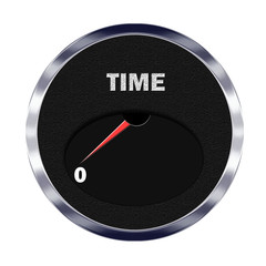 Naklejka premium Time meter reading zero