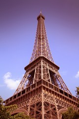 Eiffel Tower, Paris - cross processed retro color tone