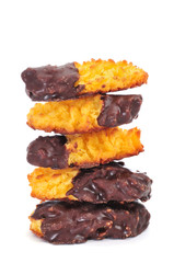 portuguese coconut pastries coated with chocolate