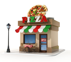 pizzeria 3d illustration