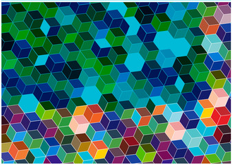 bright mosaic background with hexagonal tiles