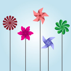 colorful pinwheel toys eps10