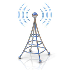 wireless tower with radio waves