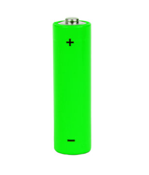 green small battery with positive and negative signs
