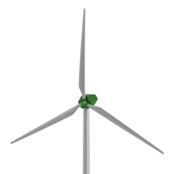 realistic 3d render of wind turbine