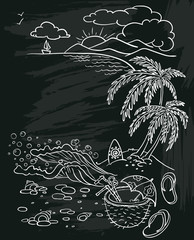 summer on chalkboard