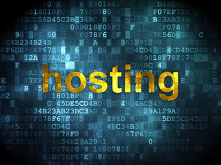 Obraz premium SEO web design concept: Hosting on digital background