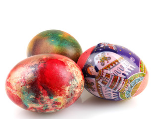 Easter eggs on white background