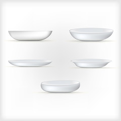 Illustration of white dishes
