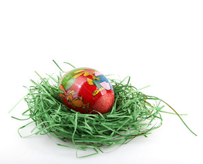 Easter eggs on white background