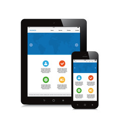 tablet and phone responsive webdesign on white background